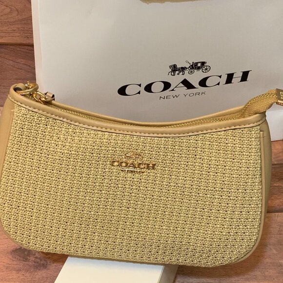 Coach Teri Straw Shoulder Bag, Small - Picture 1 of 4